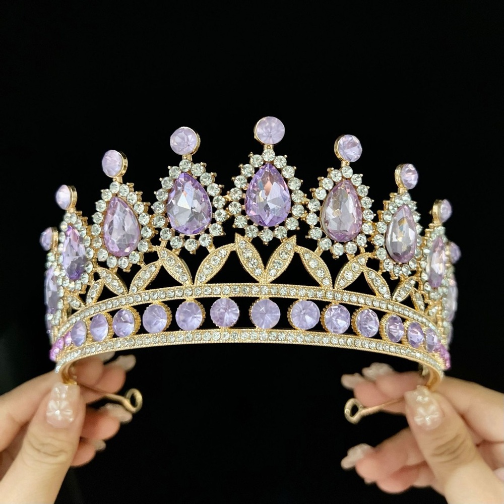 Elegant Gold and Purple Tiara